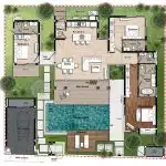 Balinese lakeside pool villa II - Floor plan - Real Estate Agency, Phuket